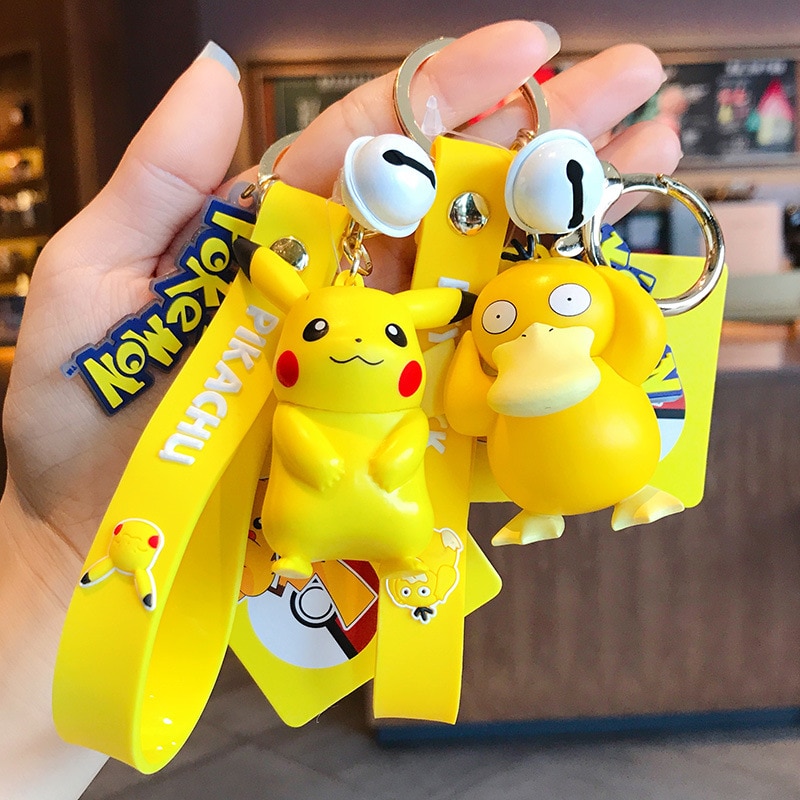 [Ready Stock] Pokemon Action Figure Pikachu Gantungan Kunci Pokémon Keychain Squirtle Psyduck Keychain Model Gantungan Kunci Mobil