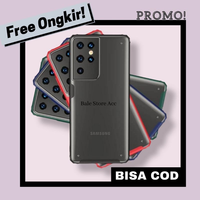 SOFT CASE SAMSUNG S21 / S21 PLUS / S21 ULTRA  FROSTED TRITONE ORIGINAL - S21 ULTRA, Hitam