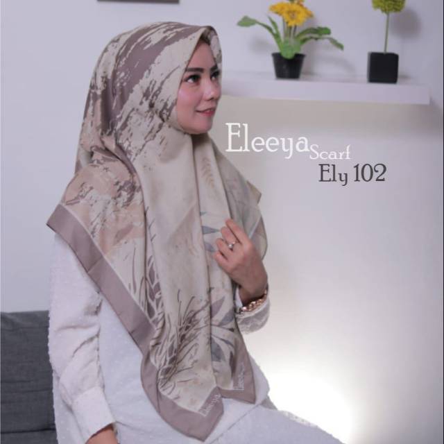 HIJAB SEGIEMPAT MOTIF ELY 102 || Eleeya Scarf