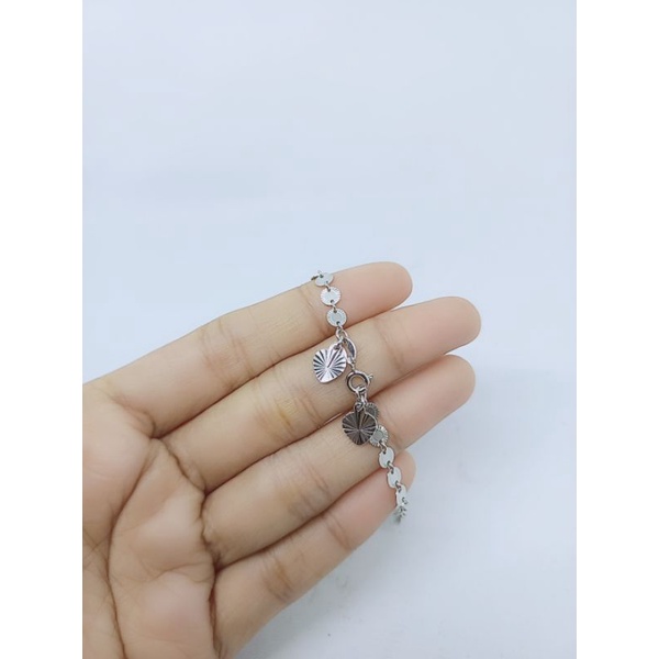 GELANG PERAK 925 ASLI LAPIS EMAS/GELANG RANTAI KOIN MINI/GELANG ASLI SILVER/GELANG FASHION WANITA