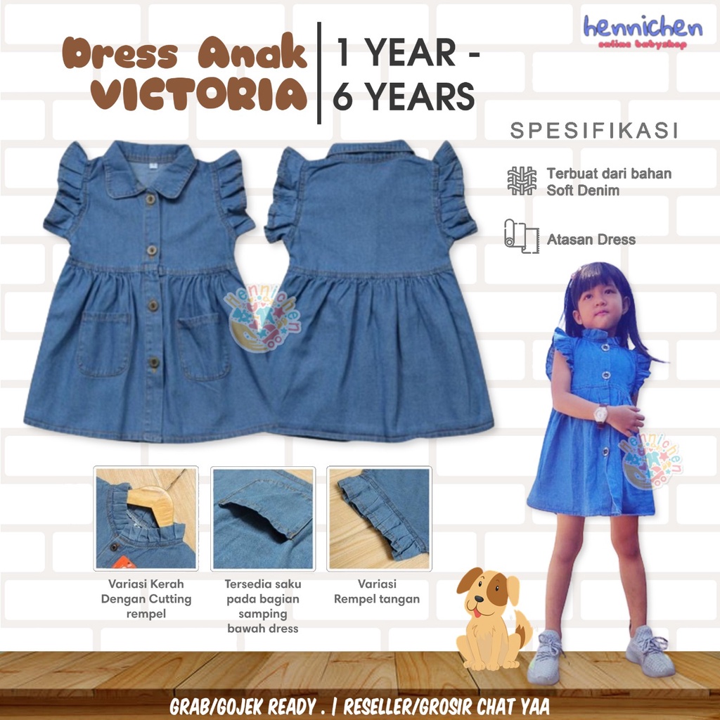 Dress Anak Victoria Atasan Anak Perempuan Fashion Anak Perempuan 1-6 tahun OVIKIDS