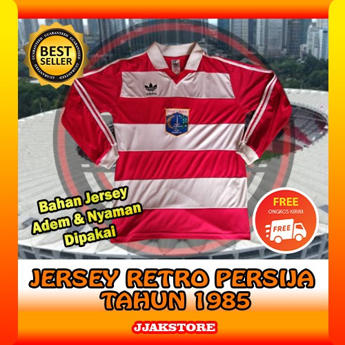 Jersey Persija Retro Jakarta Jakmania Jakartan Original Merchandise Atribut Bola 1985 Lengan Panjang