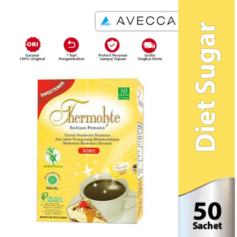 

Thermolyte Diet Sugar 50`s dan 25's / Gula 0 Kalori / Gula Diet / Diabetes