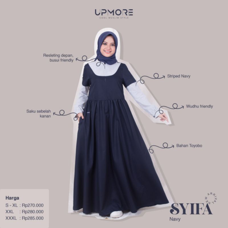 GAMIS UPMORE SYIFA NAVY SYIFA BROWN