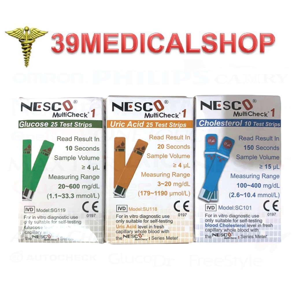 STRIP NESCO - NESCO GLUCOSE- CHOLESTROL- URIC ARIC