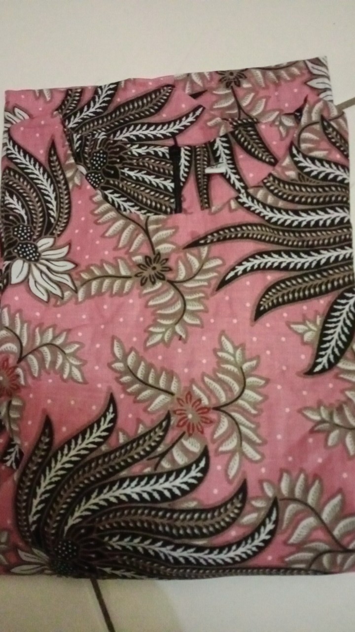 Batik Wanita Atasan Blouse Modern Warna Pink Model Peplem