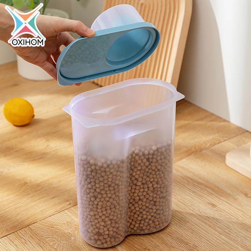 Oxihom Toples Plastik Makanan Snack Sereal Tuang Wadah Penyimpanan Makanan-4