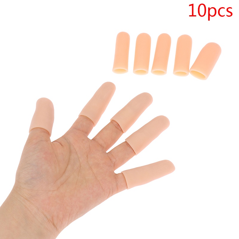 （✔✔❤10pcs / set Pelindung Jari Tangan Bahan Silikon Gel Untuk Pereda Nyeri