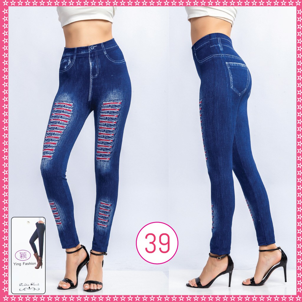 Legging Jeans # 39 / celana legging jeans import wanita / legging tebal wanita