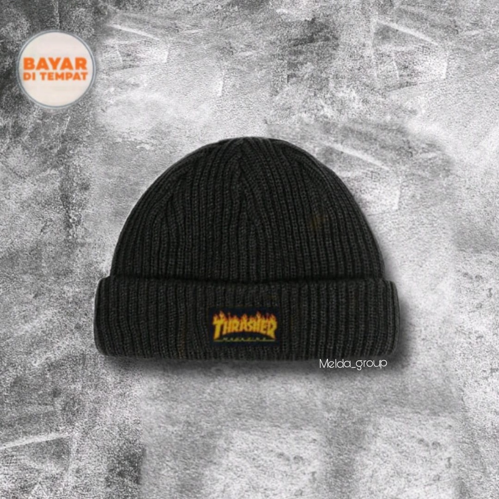 KUPLUK BEANIE THRASHER DISTRO/TOPI KUPLUK BEANIE DEWASA UNISEX[COD]]