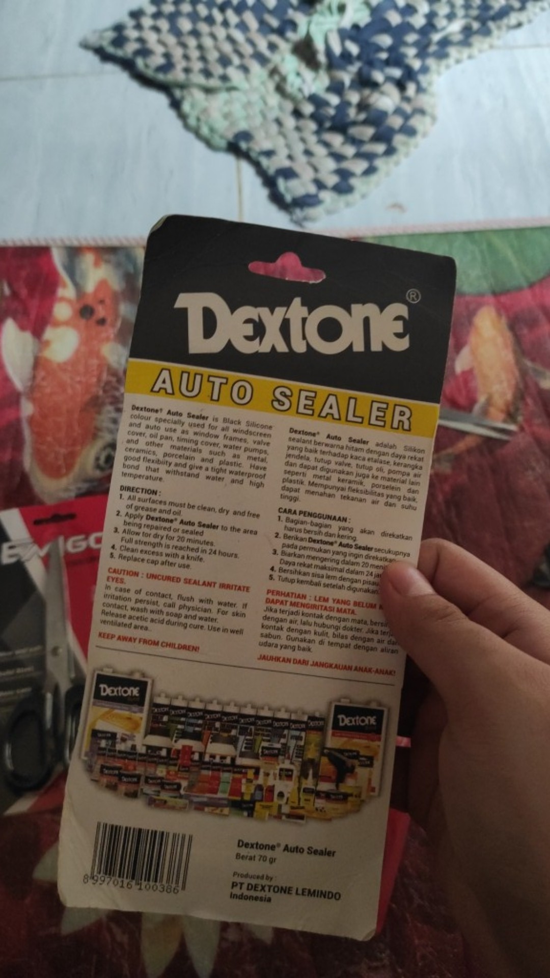 Lem Dextone Auto Sealer 70g Besar Lem Silicone Sealant Kaca Hitam