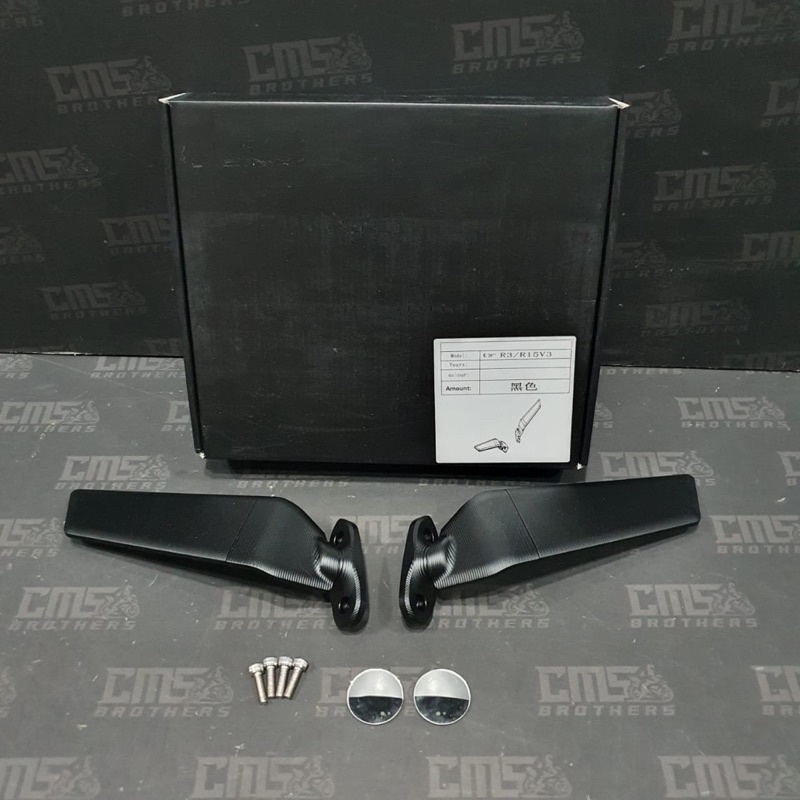 Spion Mirror Winglet Stealth Model Rizoma Yamaha R15 V3 R25 Full CNC