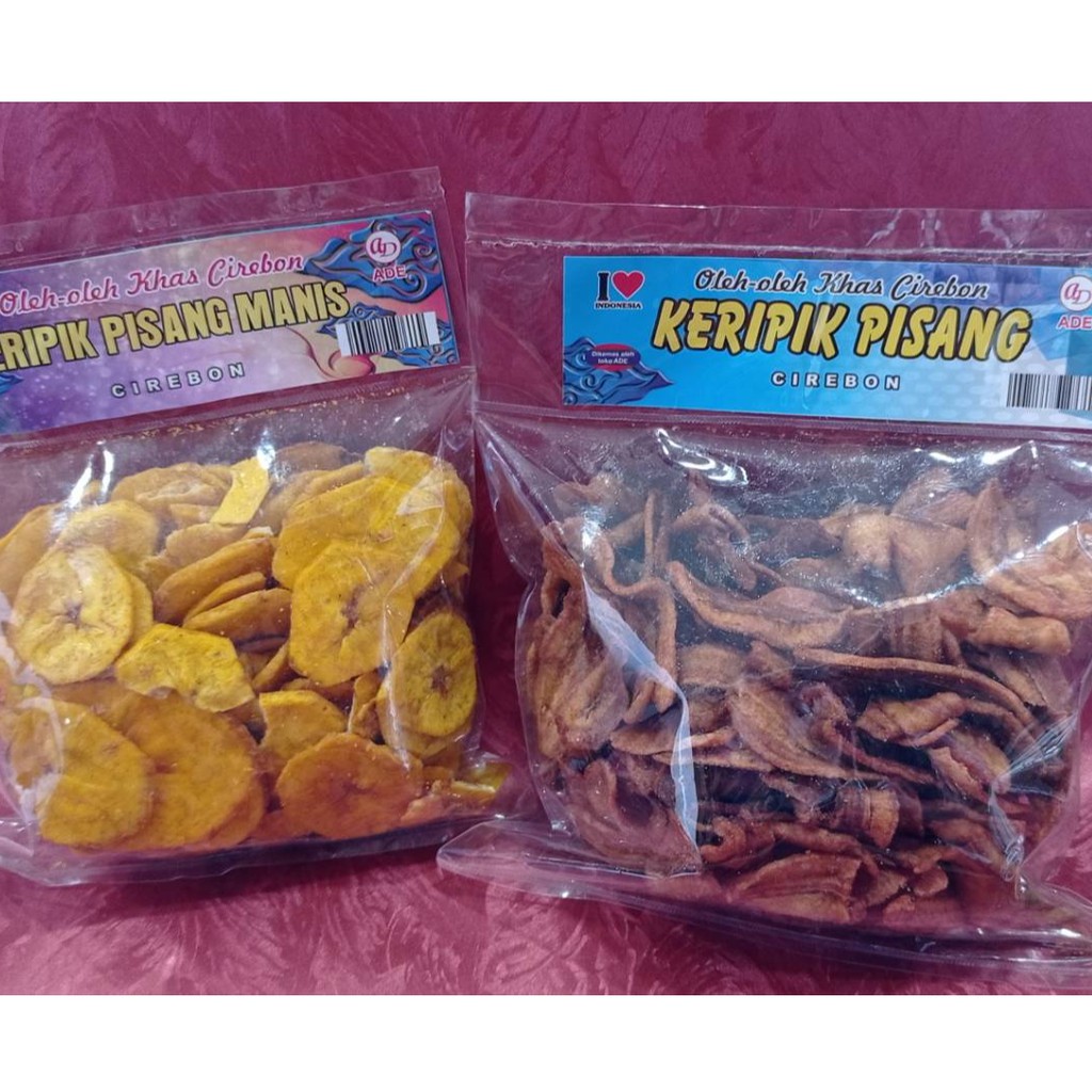

aneka sale kripik pisang oleh oleh khas Cirebon Ade