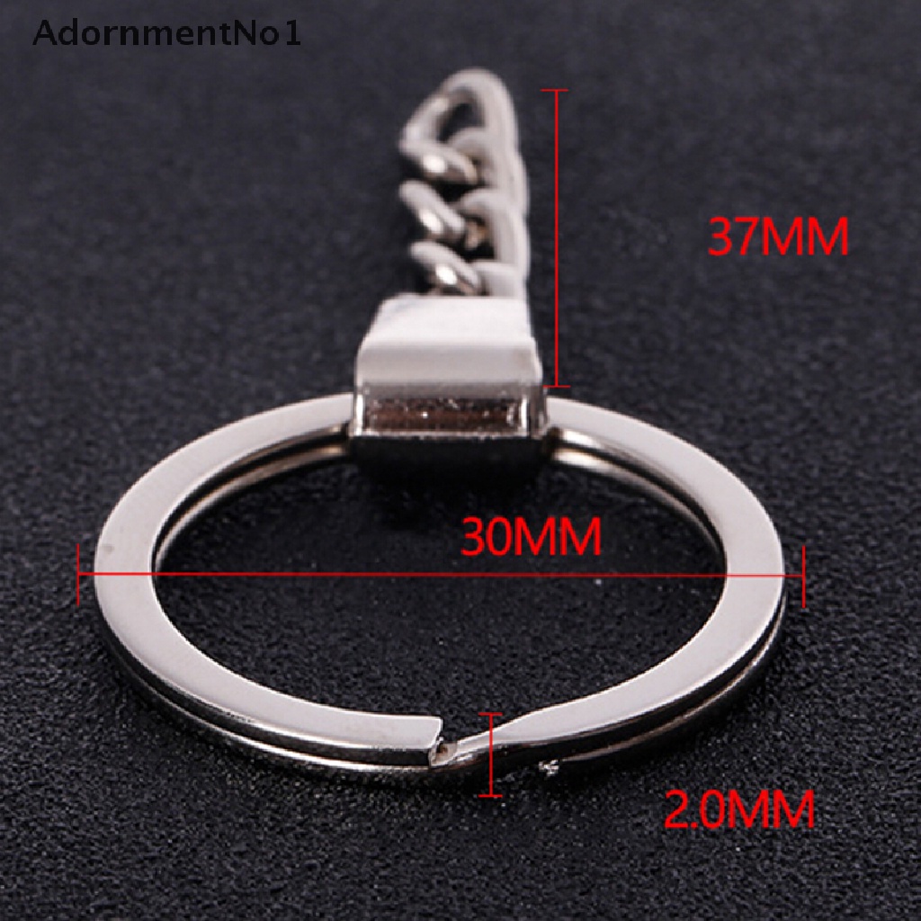 (AdornmentNo1) 10pcs / Set Gantungan Kunci Split Ring 30mm Warna Silver Untuk DIY