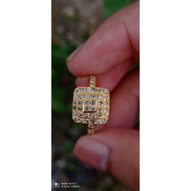 cincin perak berlian Eropa asli