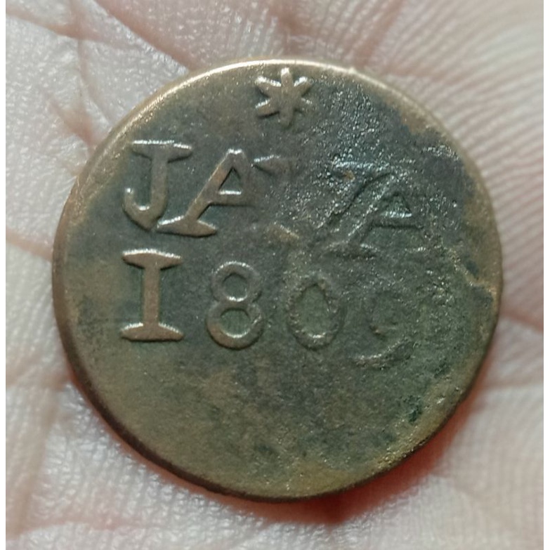 Koin 1 Duit Java LN "Louis Napoleon" 1809