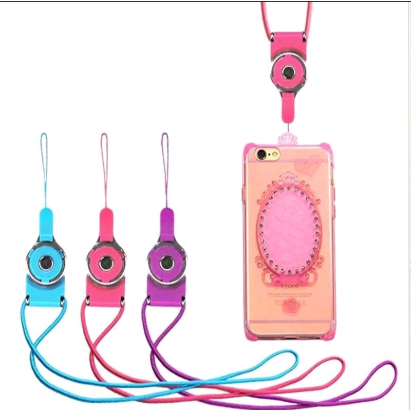 Kalung Tali Polos 2 in 1 Gantungan Hp Flashdisk Name Tag Id Card Phone Start