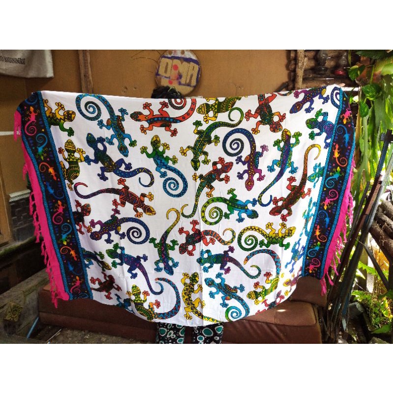 Kain pantai bali mandala tapestry bohemian cecak atau kadal untuk hiasan dinding lampu tumblr