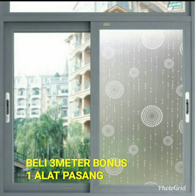 Stiker kaca motif bulat kray