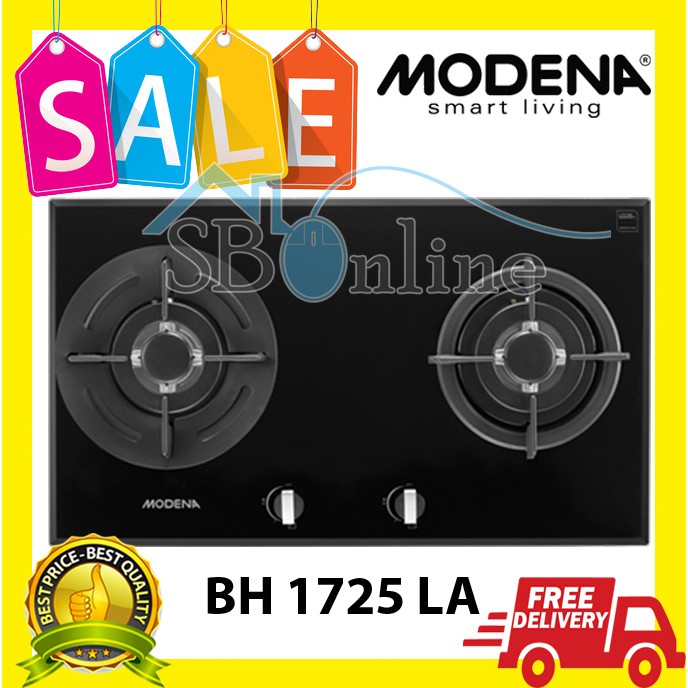 Bh 1725 LA Modena Kompor Gas Tanam 2 Tungku / 2 Gas Hob Burners 70 Cm Harga Pabrik