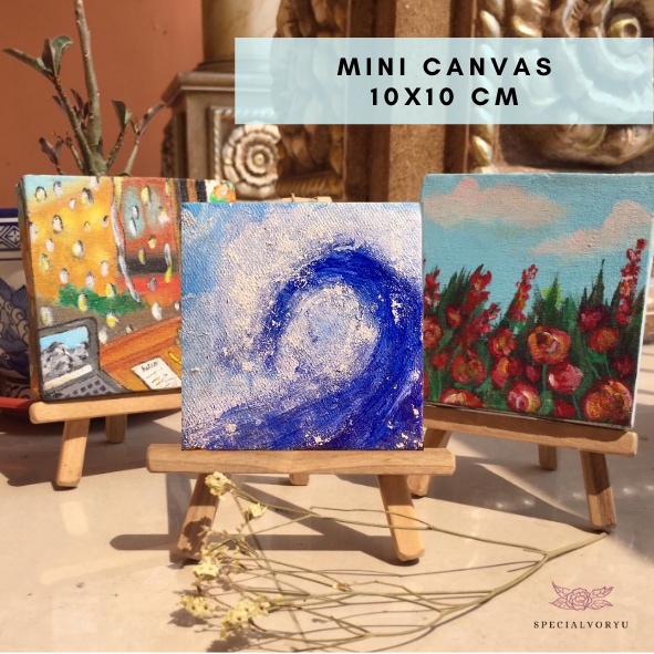 

LUKISAN ACRYLIC ON MINI CANVAS 10x10 cm (hadiah dan pajangan) (02)