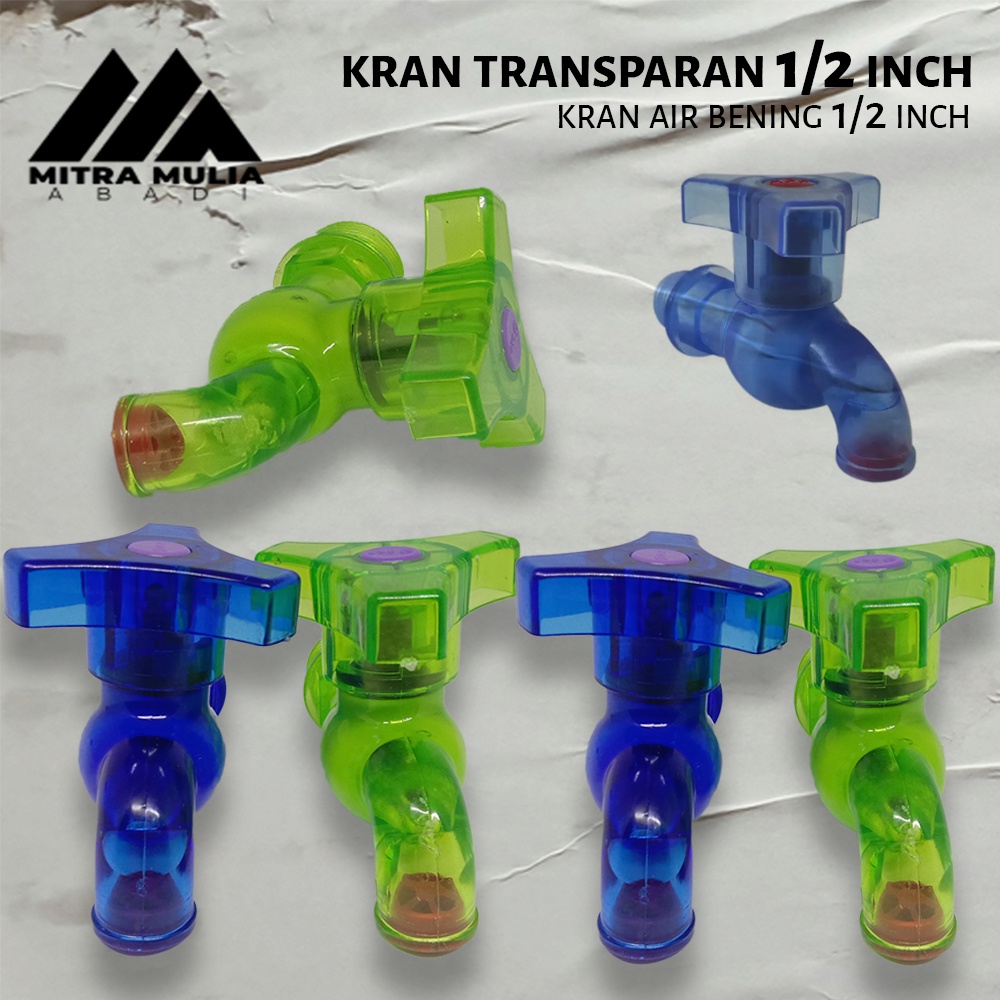 Kran Plastik Transparan 1/2 Inchi - Kran Air Bening Taman