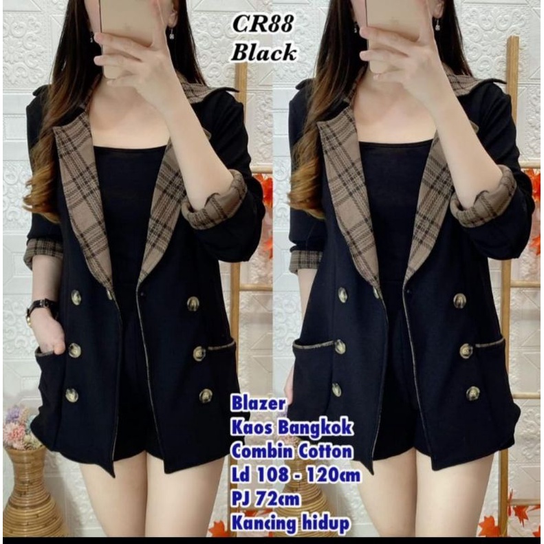 BLAZER SCUBA BANGKOK KOMBINASI KOTAK