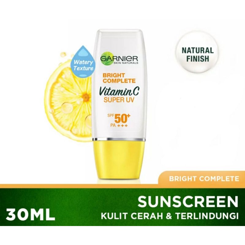 GARNIER SUNSCREEN BRIGHT/LIGHT COMPLITE  NATURAL FINISH 30ML