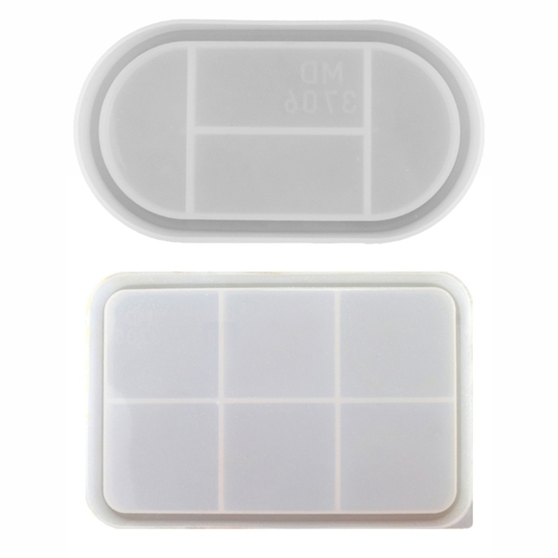 SIY  2Pcs DIY Tray Resin Mold  Epoxy Mold Resin Mold Silicone Mould Jewelry Plate Dish Casting Mold Resin Casting Mold Tools