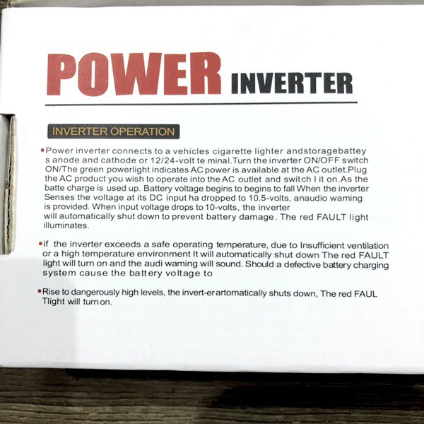 POWER INVERTER 500W DC 12v to AC 240v For Car and Home Use