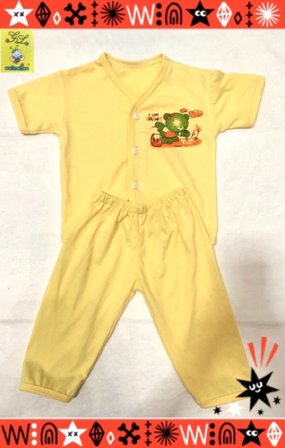 PIYAMA CP WARNA BAYI NEWBORN 0-3 BULAN