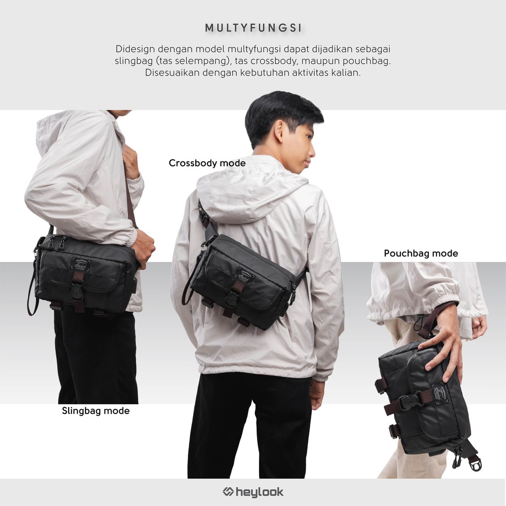 HEYLOOK Project - Tas Selempang Pria Sling Bag LUXAS Pouch Bag Pria Anti Air Waist Bag Crossbody Pria Waterproof