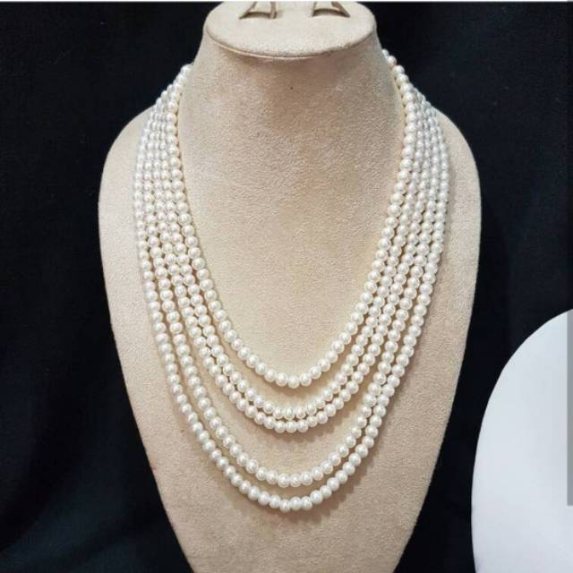Grosir (SSC) Kalung Mutiara 5 Susun dan 4 susun kalung mutiara pearl panjang import Premium Termurah