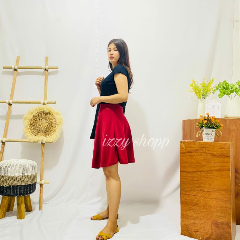 rok pendek scuba payung wanita