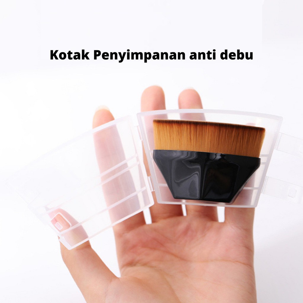 Kuas Foundation Besar Flat Brush Segi 6 Bulu Lembut 55mm