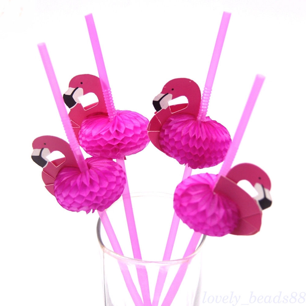 10/20/50 Pcs Flamingo Cocktail Sedotan Sedotan Pesta Pernikahan Ulang Tahun