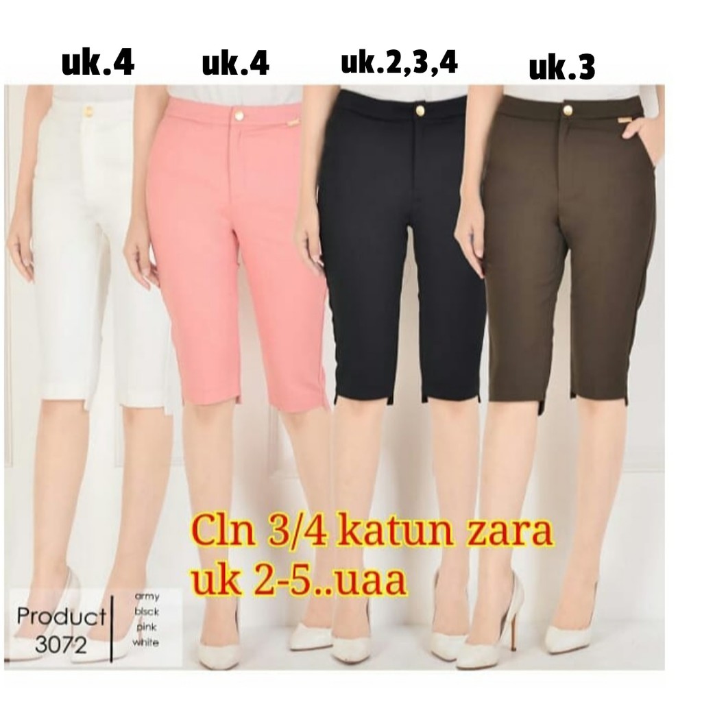 Celana 3/4 wanita import Product 3072 katun zara