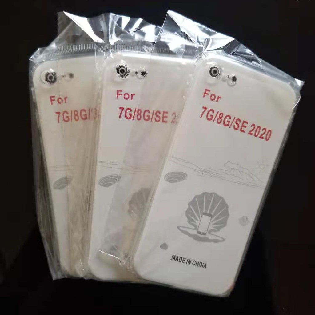 Softcase IPhone 13 12 11 Pro Max X XS 6 7 8 Transparan BeningCase IPhone Case silikon anti licin-lPhone 7/8/SE