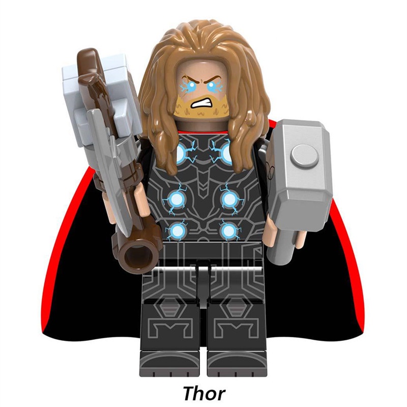 1 Pc Mainan Puzzle Balok Bangunan Model Marvel Superheor Thor Tony Stark War Machine Bahan ABS Untuk Anak