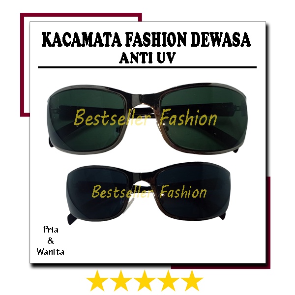 Kacamata Hitam Cowok Cewek Sport Anti UV Bersepeda Berkendara Kacamata Gaya Fashion Outdoor Frame Metal