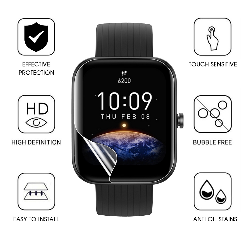 [Harga Grosir]1pc Film Pelindung Layar Smartwatch Bahan TPU Anti Gores Untuk Xiaomi Amazfit Bip3 Bip3 Pro