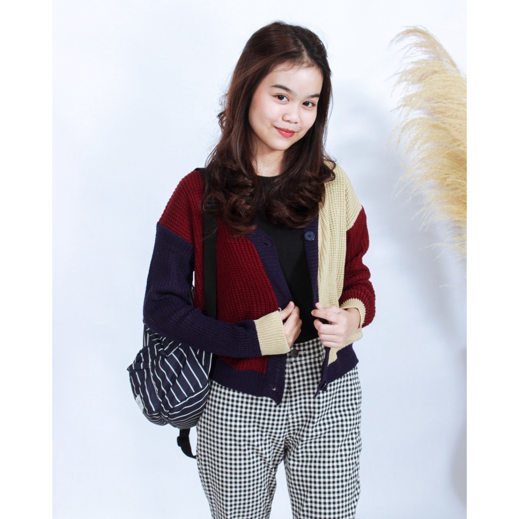 KALILA - ARSY COMBY Cardigan Crop Cardigan Rajut Wanita Dewasa | Kardigan Rajut Wanita