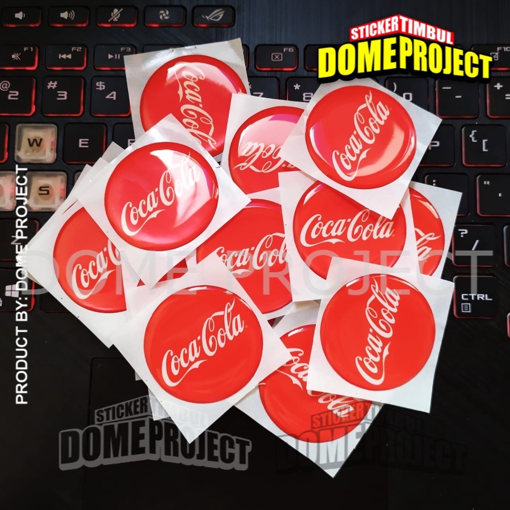 STIKER MOTOR  TIMBUL EMBLEM 3D LOGO COCA COLA STICKER KEREN LENTUR WATERPROOF OUTDOOR AESTHETIC