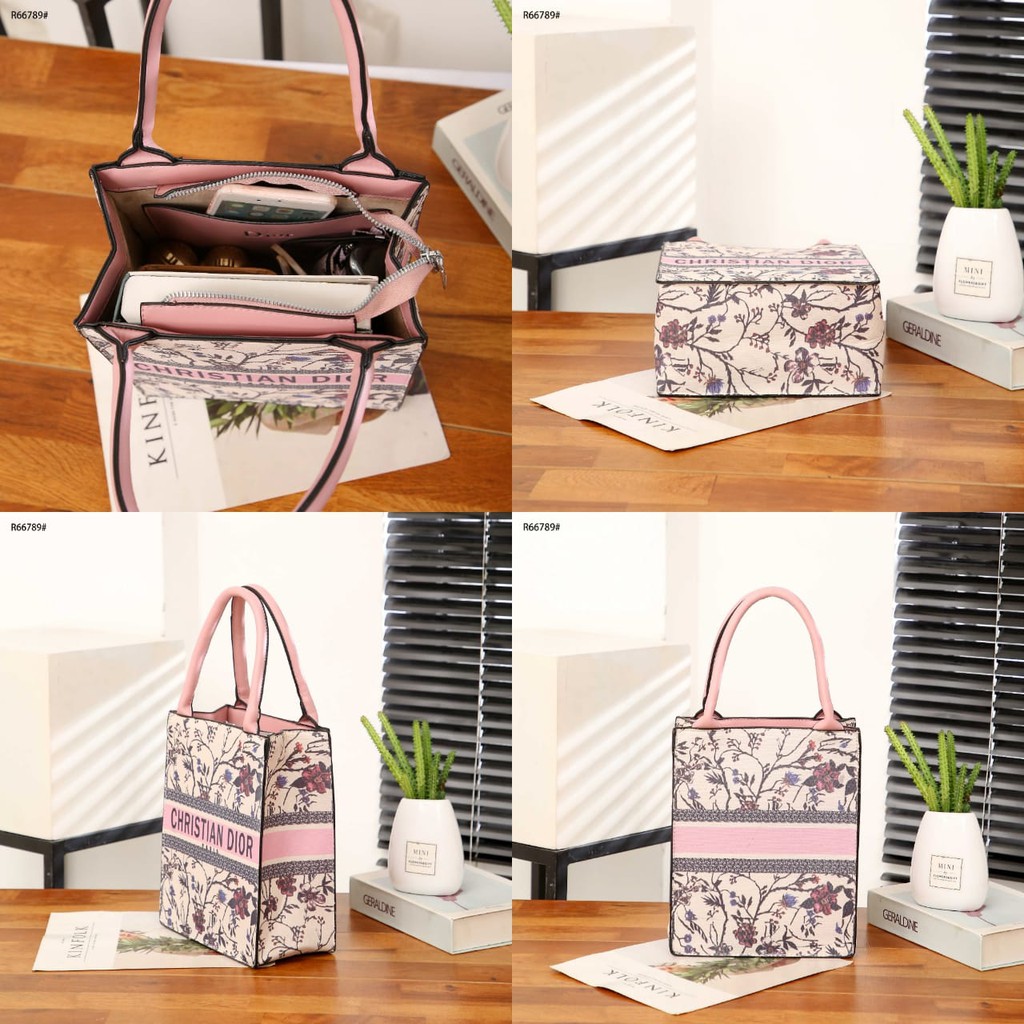 DR Vertical Book Tote Multicolor Embroidery Handbag R66789