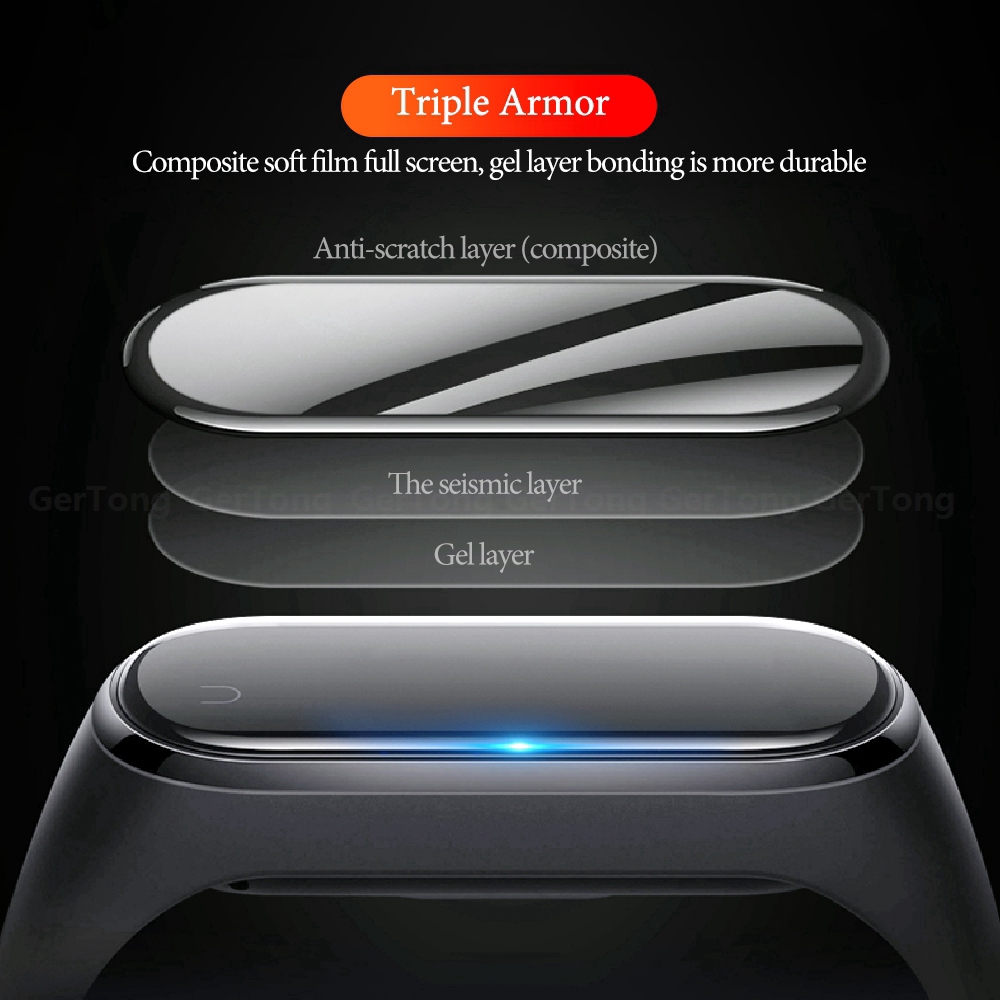 Film Pelindung Layar 3d Full Cover Anti Gores Ujung Lengkung Untuk Xiaomi Mi Band 5