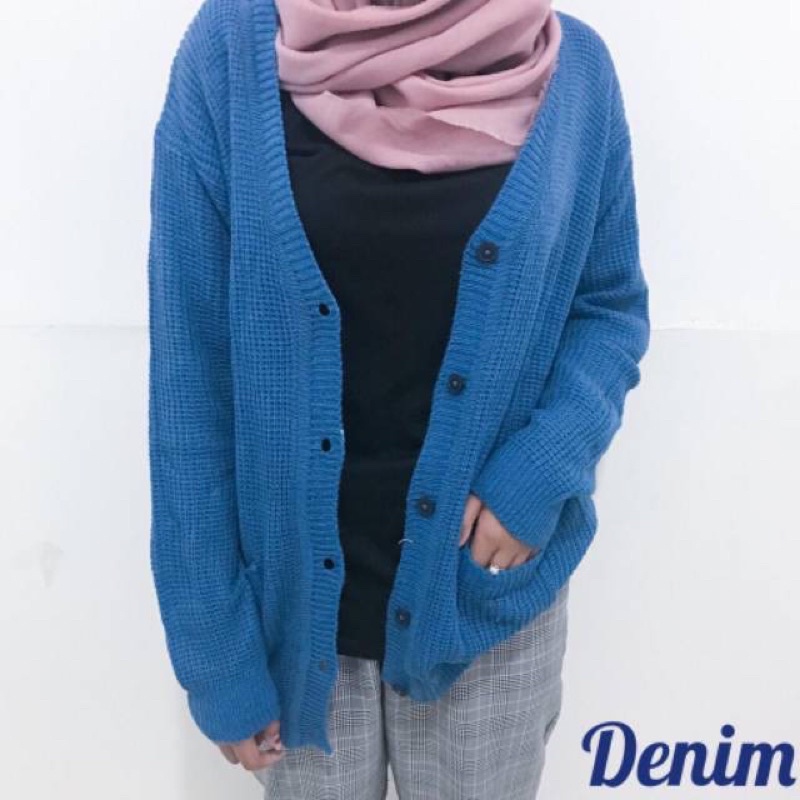 Merissa Outer Cardigan Rajut  Cardigan Rajut Kancing Saku Outer Merisa Knit