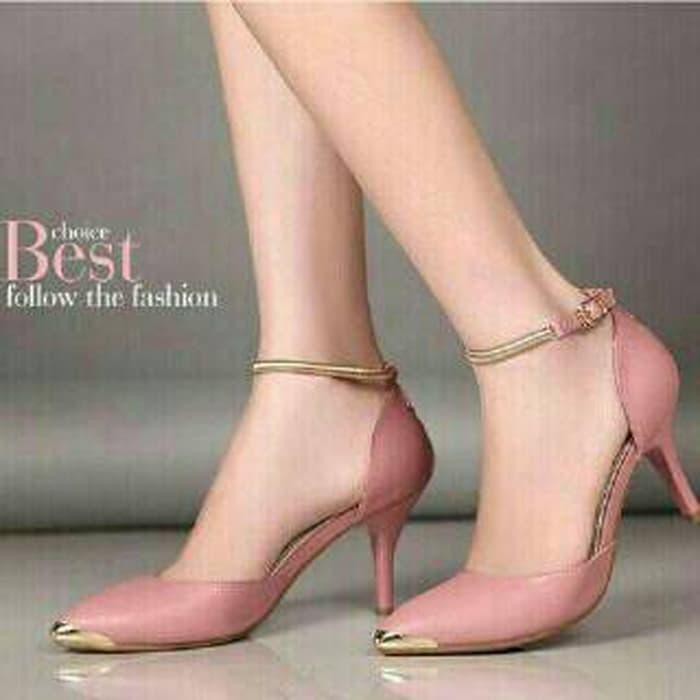 Sepatu wanita/Heels/High heels/HEELS SALEM GELANG - Merah Muda, 36
