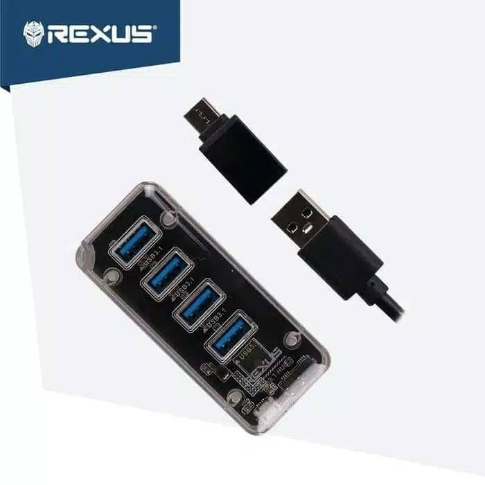 Usb 3.0 hub rexus 4 port transparent 5gbps with Usb3.0 Otg type-c Rxh-336 Rxh336 H336 - Terminal usb