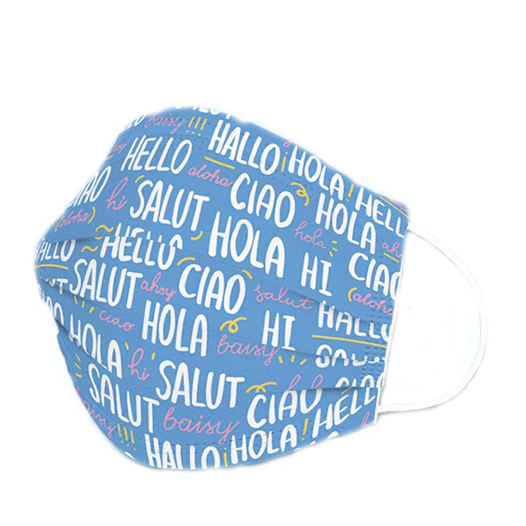 

La floret 1pack (10 pcs) masker medis 3 ply printed motif HOLA SALUT MSM-03