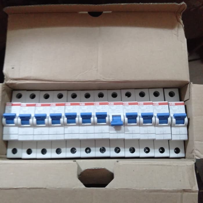 MCB 25A MERK ABB BIRU ORIGINAL PLN TYPE SH201 Termurah